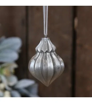 Juleornament m. ophæng - sølv
