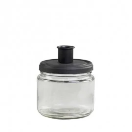 Lysestage m. holder i glas