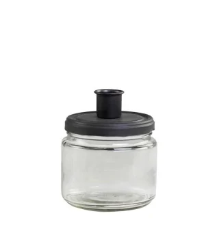 Lysestage m. holder i glas