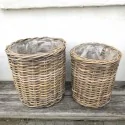 Plantekurve i rattan - runde i sæt a 2