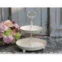 Etagere/opsats med 2 fade antique hvid fra Chic Antique