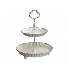 Etagere/opsats med 2 fade antique hvid fra Chic Antique