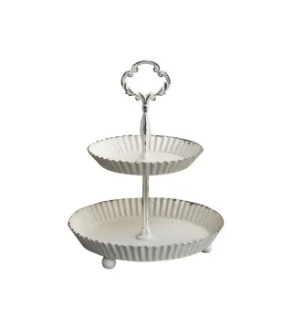 Etagere/opsats med 2 fade antique hvid fra Chic Antique