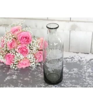 Vase med print i smoked grå fra Chic Antique