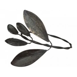 Servietring m. blade i mørk messing look