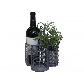 Fil de fer holder med 3 rum i antique zink