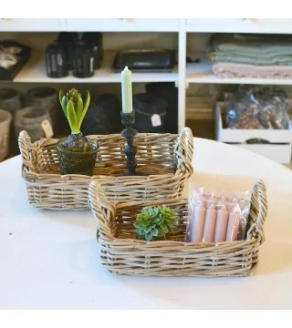 Bakke i flettet rattan - sæt a 2