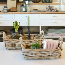 Bakke i flettet rattan - sæt a 2