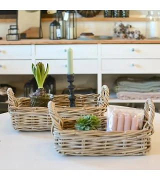 Bakke i flettet rattan - sæt a 2