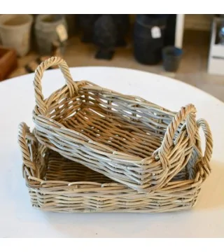 Bakke i flettet rattan - sæt a 2