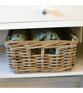 Bakke i flettet rattan - stor / display