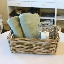 Bakke i flettet rattan - stor / display