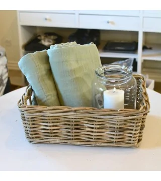 Bakke i flettet rattan - stor / display