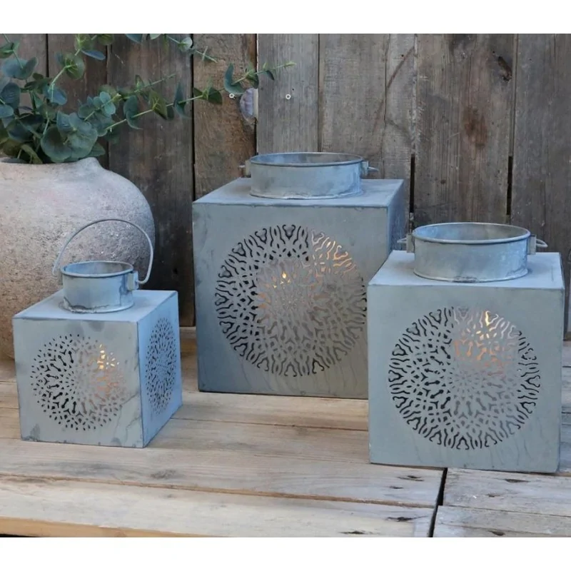Stor lanterne i zink fra Chic Antique
