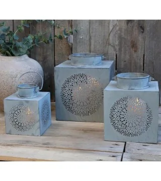 Stor lanterne i zink fra Chic Antique