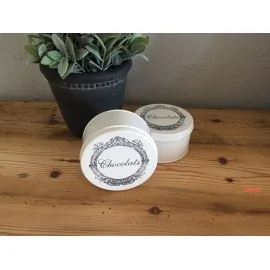 Dåse med vintage print "Chocolats"