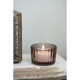 Fyrfadsstage i glas fra Ib Laursen - Plum