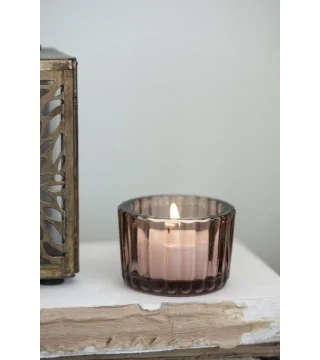 Fyrfadsstage i glas fra Ib Laursen - Plum