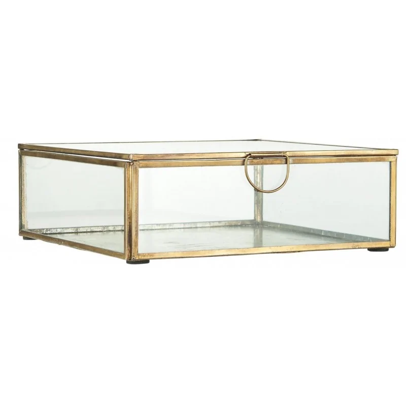 Glasæske / box m/låg kvadratisk
