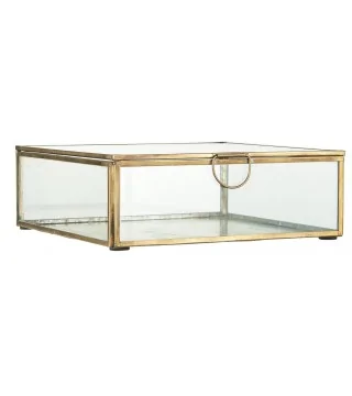 Glasæske / box m/låg kvadratisk