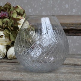 Vase i glas med slibninger