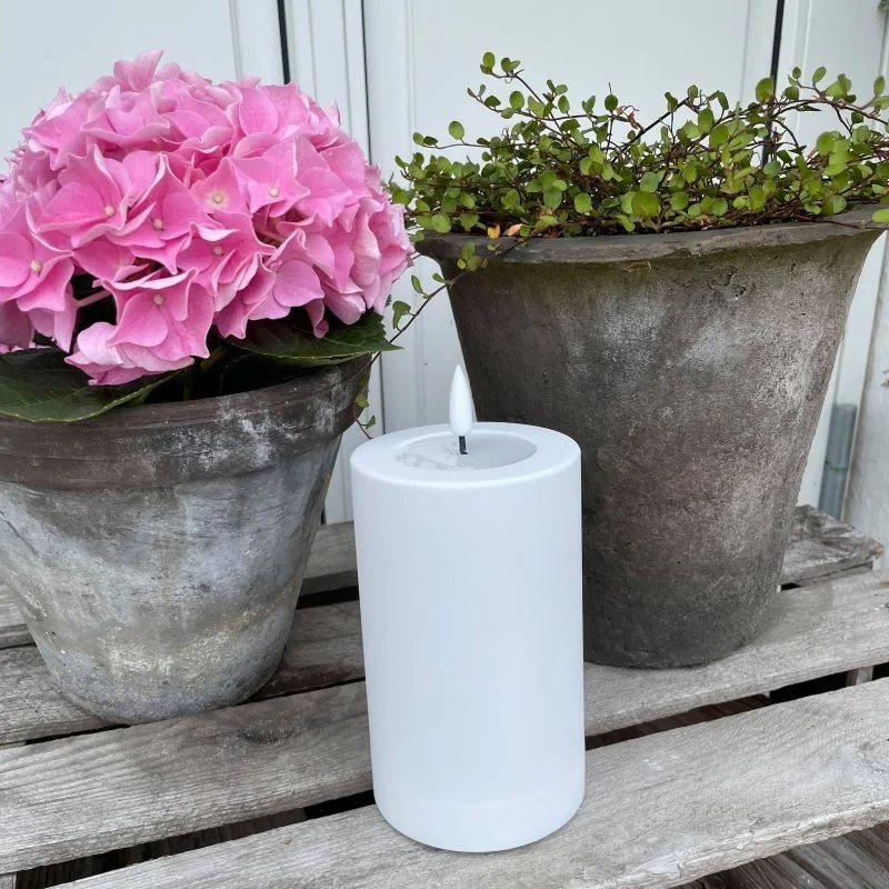 Udendørs bloklys med timer - 7,5 x 12,5 cm.