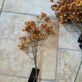Kunstig gren med orange blomster - 60cm.