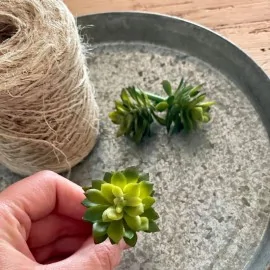 Kunstig sukkulent (lys) - mini 6 cm.