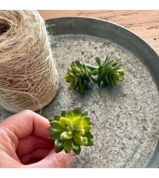 Kunstig sukkulent (lys) - mini 6 cm.