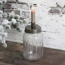 Lysestage m. glaskrukke fra Chic Antique