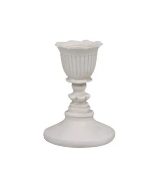 Lysestage i antique creme - 8 cm