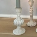 Lysestage i antique creme - 14 cm