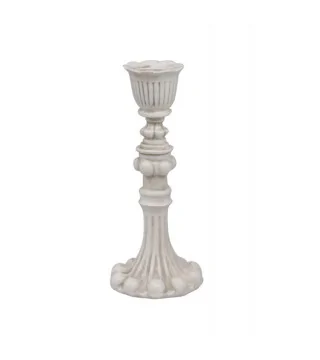 Lysestage i antique creme - 17 cm