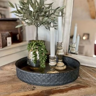 oval pyntefad med kant