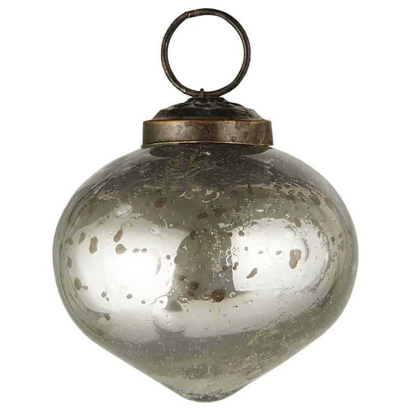 Julekugle bubbled glas løgformet