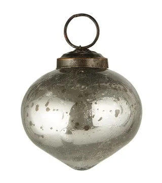 Julekugle bubbled glas løgformet