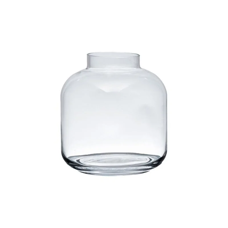 rund glasvase i klar glas