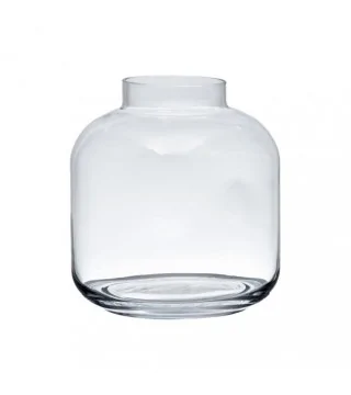 rund glasvase i klar glas