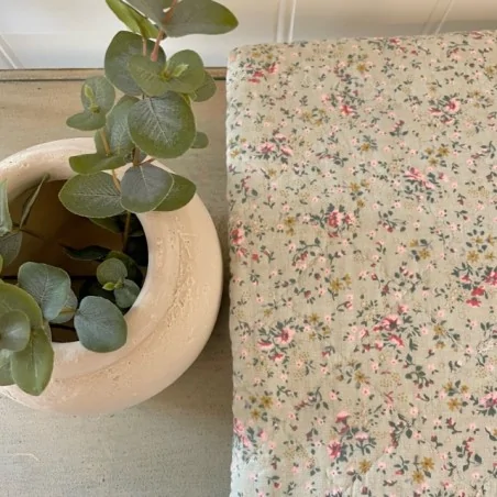 blomstret vattæppe / quilt i bomuld