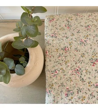 blomstret vattæppe / quilt i bomuld
