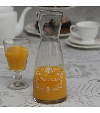 Glaskande med tekst fra Chic Antique
