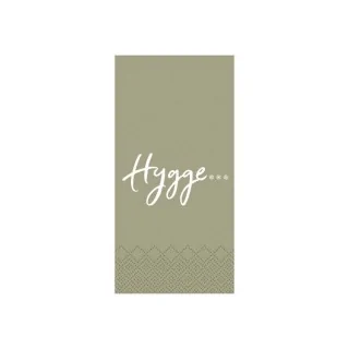 servietter i grøn med teksten hygge