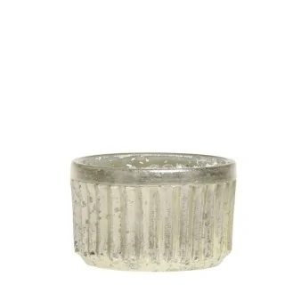 billig fyrfadsstage i glas med sølv look billig fyrfadsstage i glas med sølv look