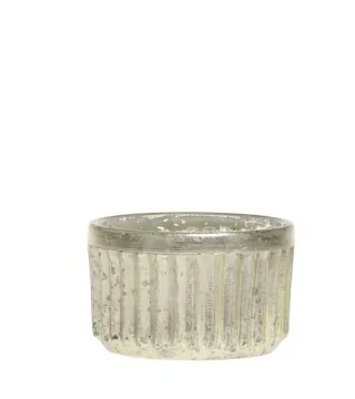 billig fyrfadsstage i glas med sølv look