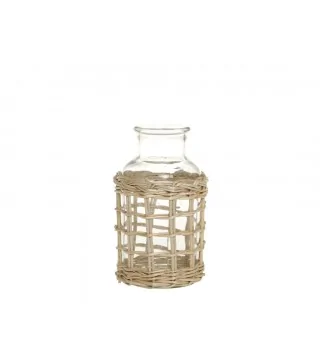 Vase i glas med flet