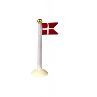 Flag i keramik - 9 x 6 x 19 cm. lilla m. prikker