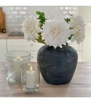 kunstig Dahlia i cremehvid