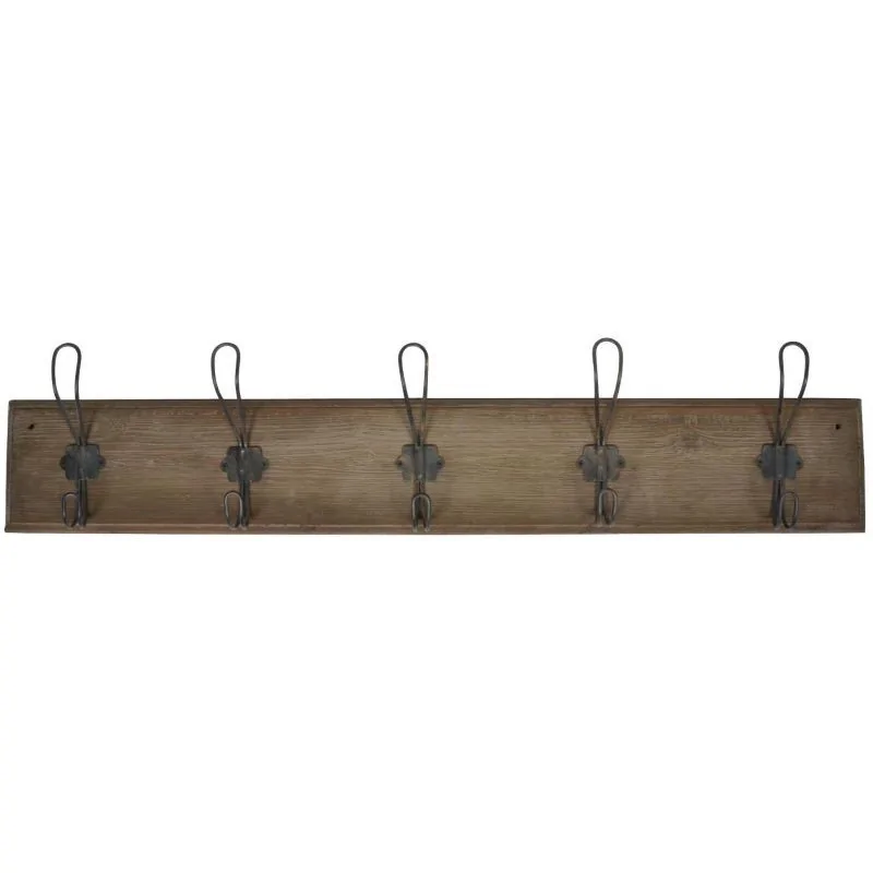 knagerække træ med metalkroge