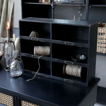 sort reol med 6 rum fra chic antique