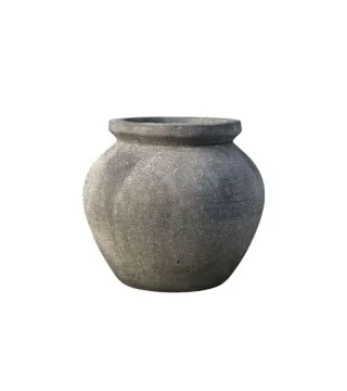 lille minivase i sort/grøn ler
